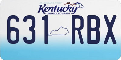 KY license plate 631RBX