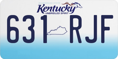 KY license plate 631RJF