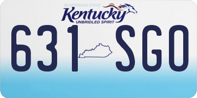 KY license plate 631SGO