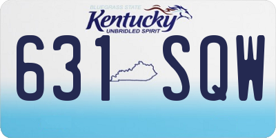 KY license plate 631SQW