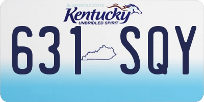 KY license plate 631SQY