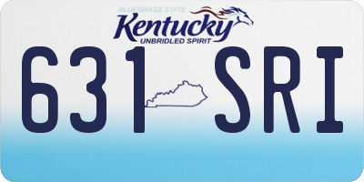KY license plate 631SRI