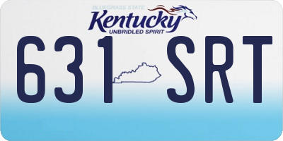 KY license plate 631SRT