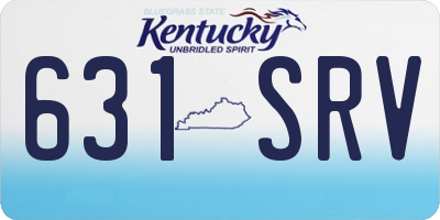 KY license plate 631SRV