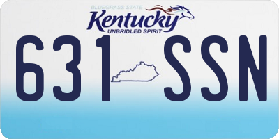 KY license plate 631SSN