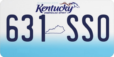 KY license plate 631SSO