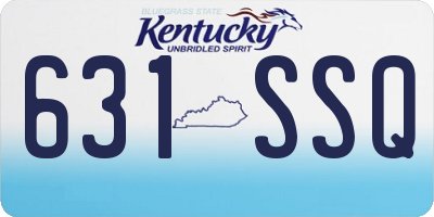 KY license plate 631SSQ
