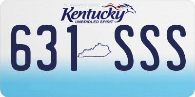 KY license plate 631SSS
