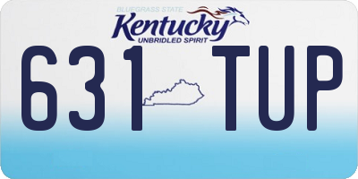 KY license plate 631TUP