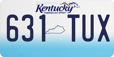 KY license plate 631TUX