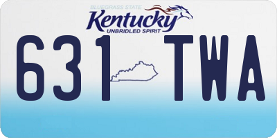 KY license plate 631TWA