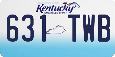 KY license plate 631TWB