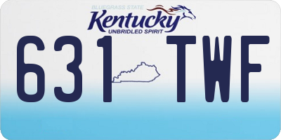 KY license plate 631TWF
