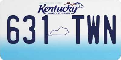 KY license plate 631TWN