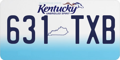 KY license plate 631TXB