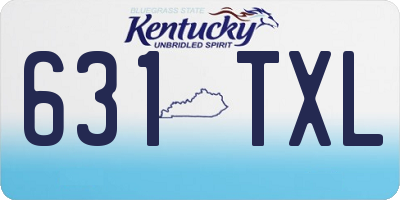 KY license plate 631TXL