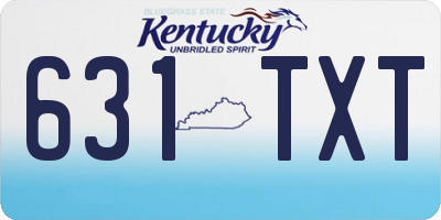 KY license plate 631TXT