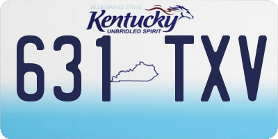 KY license plate 631TXV