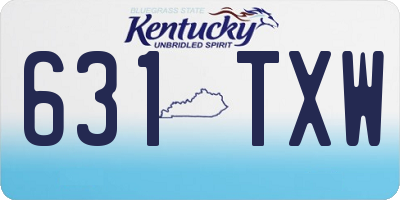KY license plate 631TXW