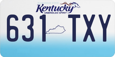 KY license plate 631TXY