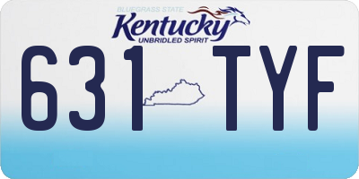 KY license plate 631TYF