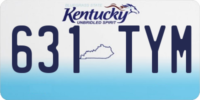 KY license plate 631TYM