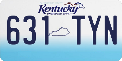 KY license plate 631TYN