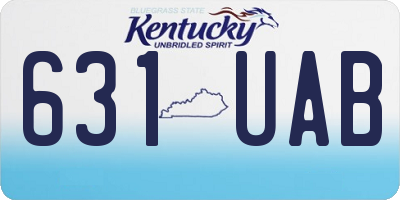 KY license plate 631UAB
