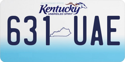 KY license plate 631UAE