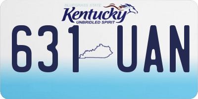 KY license plate 631UAN