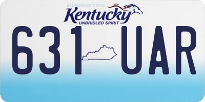 KY license plate 631UAR