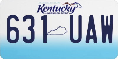 KY license plate 631UAW