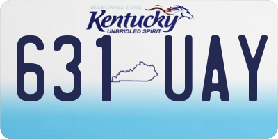 KY license plate 631UAY