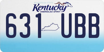 KY license plate 631UBB