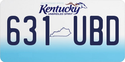 KY license plate 631UBD