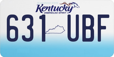 KY license plate 631UBF
