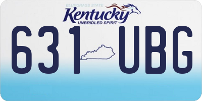KY license plate 631UBG