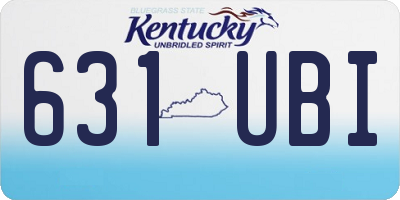 KY license plate 631UBI