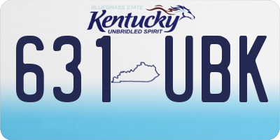 KY license plate 631UBK