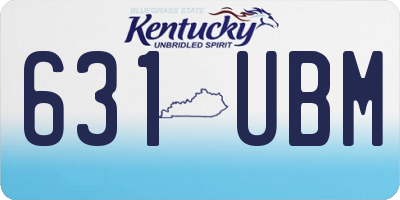 KY license plate 631UBM