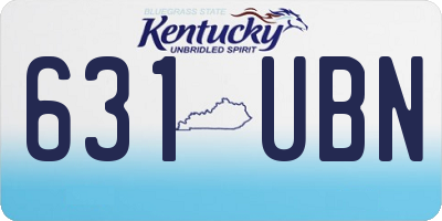KY license plate 631UBN
