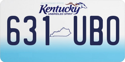 KY license plate 631UBO