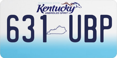 KY license plate 631UBP