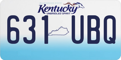 KY license plate 631UBQ