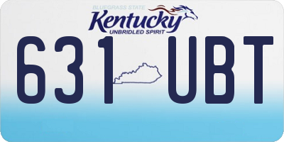 KY license plate 631UBT