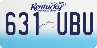 KY license plate 631UBU