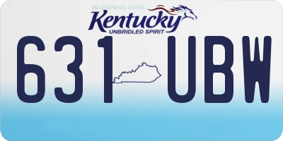 KY license plate 631UBW