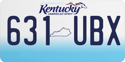 KY license plate 631UBX