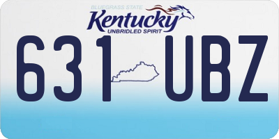 KY license plate 631UBZ