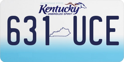 KY license plate 631UCE
